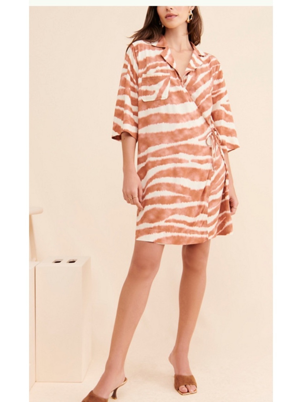 Pistola Fiona Wrap Dress NEW Terra Cotta Animal Print Beachy Chic